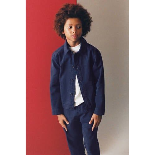Mango Kids katoenen spijkerjas - donkerblauw
