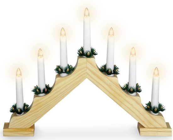 Brandt Kaarsenbrug met 7 lampen - hout
