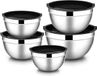 Set de 5 pièces en acier inoxydable avec couvercle
