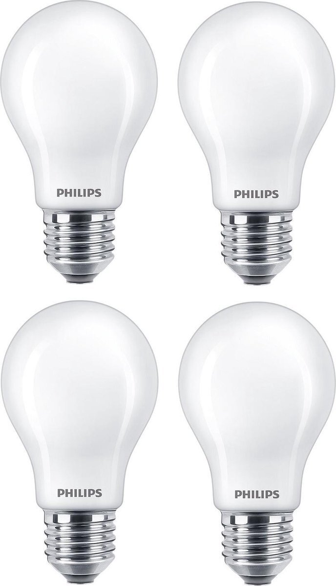 Philips 4 stuks led lamp E27 4.5W 2700K Mat Niet dimbaar