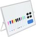 Relaxdays Mini whiteboard - 30x40 cm - bureau - met accessoires