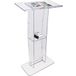 VEVOR Podium 119,8 cm acryl muziekstandaard met groot leesoppervlak en opbergruimte voor kantoor, school, draagkracht 15 kg, transparant