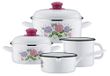 GSW 189972 Pannenset Hortensia, 6-delig, staal, email, kunststof, wit