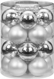 Inge-glas Christmas Goods Kerstballen set - 20x stuks - glas - elegant zilver - 6 cm - glans/mat