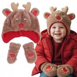 sarcia.eu Warme winteroutfit voor kinderen, pluche muts + handschoenen Rendier