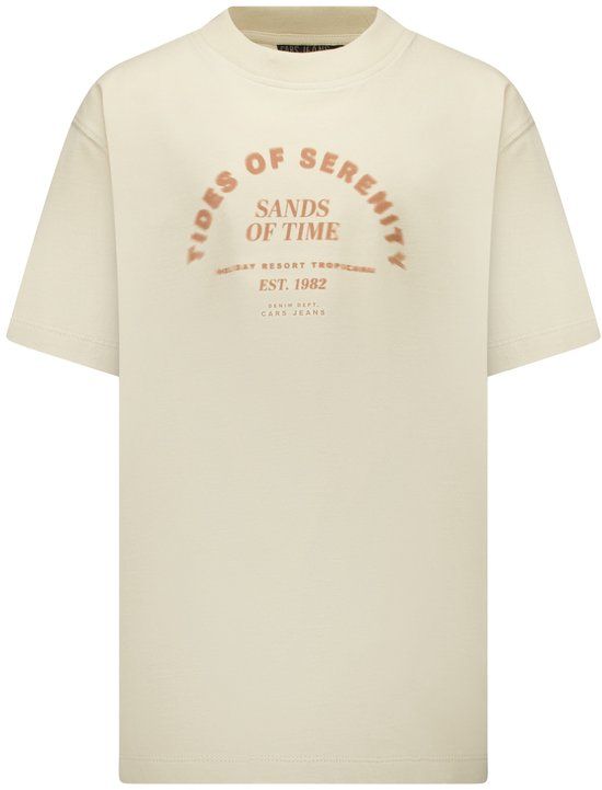 Cars Jeans T-shirt Rakey jr. Jongens Sand Katoen Ronde hals Korte mouw Maat 176