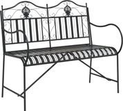 vidaXL Tuinbank 2-persoons 103,5 x 59 x 89 cm staal zwart