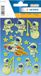 HERMA 15611 Stickers astronaut klein, 16 stuks, neon heelal stickers met ruimteschip, maan, sterren, kinderetiketten voor fotoalbum, dagboek, scrapbooking, verjaardag, decoratie, brieven, doe-het-zelf