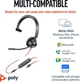 HP Poly Blackwire C3315 On Ear Headset - Mono - Black - USB-C/A & 3.5mm