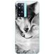 Maniacase Case Oppo A57s 4G De wolf en de she-wolf dier zwart-wit