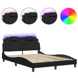VidaXL Bedframe "Viana" met LED zonder matras zwart 140x200 cm