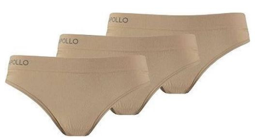 Apollo ondergoed Seamless Briefs dames katoen nude 3 stuks