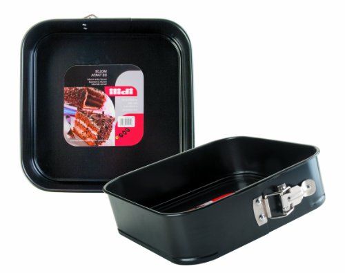 Ibili Springform Set Moka Square 24x7 cm, gewalste stalen plaat, Zwart, 24 x 24 x 7 cm