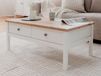 BERGAMOTE Table basse 100 cm blanc/chêne artisan