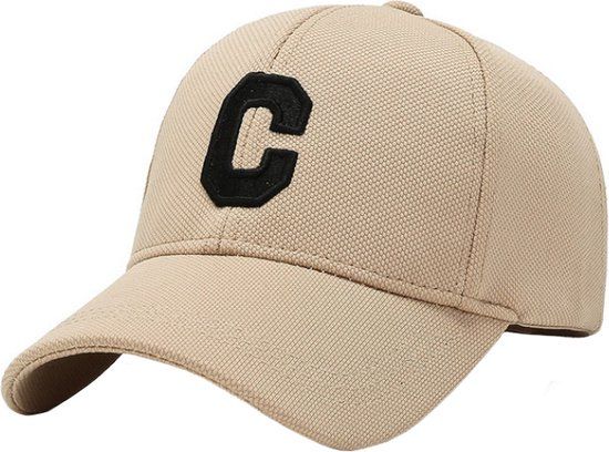 LGT JWLS Lookinggoodtoday Baseball Cap Geborduurde C - Beige & Zwart