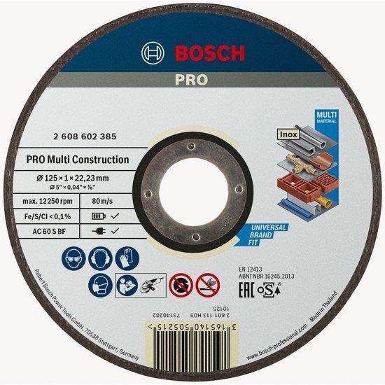 Bosch 2 608 602 385 - Haakse slijper-accessoires - 125 mm - 1 mm - multi