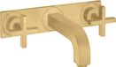 AXOR CITTERIO 3-Loch-Waschtischarmatur DN 15 UP mit Anschluss 226mm, Kreuzgriff und Rosette in gebürstetem Gold