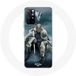 Maniacase Hoesje voor Xiaomi Redmi Note 11s 5G Vikings serie seizoen 6 Ragnar Lothbrok logo V zwaard grijze mist achtergrond
