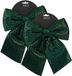 Mica Decorations Kerst strik ornament - 2 stuks - donkergroen - 24 x 28 cm - polyester