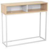 Bureau, en métal et MDF, 100x30x91 cm, blanc/naturel