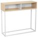 Bureau, en métal et MDF, 100x30x91 cm, blanc/naturel