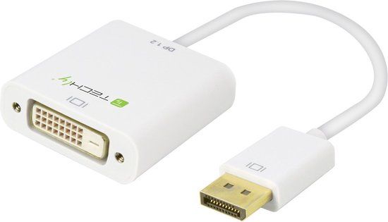 Techly 0.15m DisplayPort 1.2 - DVI-D M/F Wit