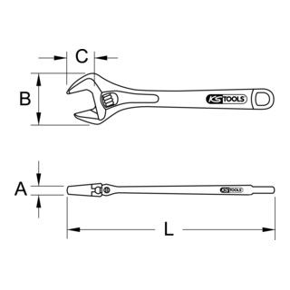 KS Tools BERYLLIUMplus verstelbare moersleutel 450 mm