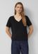 s.Oliver - Vrouwen T-shirt van vlamgaren met V-hals - Zwart - XS