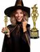FIESTAS GUIRCA, S.L. Fiestas Guirca Beste verkleed kostuum award - heks - goud - 22 cm - Halloween feest trofee - fun prijzen