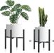 Merkloos Verstelbare plantenstandaard - set van 2 - binnen en buiten - bloemenstandaard metaal - heavy duty houder - bloempotstandaard - dienbladen - verschillende potmaten - verpakking 2 stuks