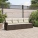 Maison Exclusive - Ensemble de jardin, composé de 4 pièces avec coussins, marron, en polyrotin