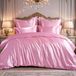 Luxe Satijnen Beddengoedset 220 x 240 cm in Roze