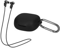 kwmobile set case & koord voor oordopjes - geschikt voor JBL Live Pro Plus - 2x 70 cm - In zwart / zwart