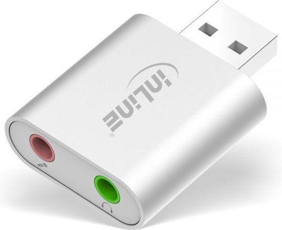 InLine Premium USB-A to 3.5mm Jack Headset Audio Adapter - Aluminium - 33051S