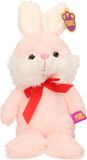 Heunec Paashaas/haas/konijn knuffel dier - zachte pluche - lichtroze - cadeau - 32 cm - met strikje
