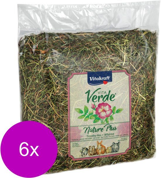 VITAKRAFT Vita-Verde Hooi 500 g - Ruwvoer - 6 x Wilde Rozen