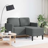 VidaXL Tweezitsbank met chaise longue L-vorm donkergrijs 125 cm stof