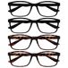 Leesbril The Reading Glasses Leesbril Mannen Groot Zwart Bruin Lezers Waarde 4 Stuks Ontwerper Stijl Scharnieren Met Veer RRRR83-1122 +2,50