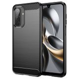 Samsung Coque Samsung Galaxy A17/F17/M17 en TPU Brossé - Fibre de Carbone - Noire