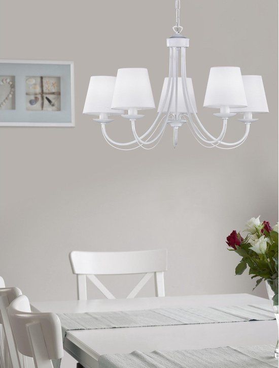 TRIO CORTEZ - Kroonluchter - Wit mat - 5x E14 - 4 W - Rond