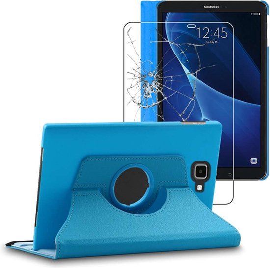 ebestStar - Blauw 360° Draaibaar Hoesje voor Samsung Galaxy Tab A 10.1 (2016) T580 T585 + Gehard Glas