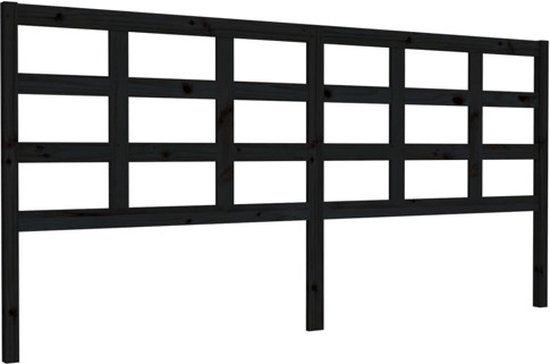 vidaXL Hoofdbord 205,5x4x100 cm massief grenenhout zwart