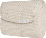 Baby's Only Gebreid verschoonmatje Sky - Verschoningsmatje voor onderweg - Warm Linen - Inclusief opbergzakje