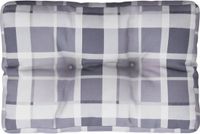 vidaXL - Palletkussen - 50x40x12 cm - stof - ruitpatroon - grijs