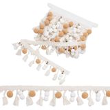 Pompon-franse bies, 2,7 meter lang, 6-6,5 cm breed, in bohemien stijl