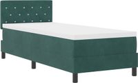 vidaXL Boxspring Bed met Matras Donkergroen Fluweel 80 x 200 cm