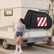 Unyqoos® Housse de protection de vélo pour porte-bagages de camping-cars et caravanes, adaptée pour 2 vélos, dimensions 200x85x110 cm, polyester étanche, avec trou de serrure et poche de rangement pour panneau d'avertissement