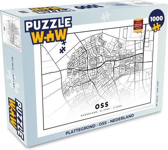 MuchoWow Puzzel Plattegrond - Oss - Nederland - Legpuzzel - Puzzel 1000 stukjes volwassenen - Stadskaart