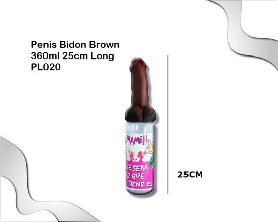 Power Escorts - penis bidon - Bidon met penis rietje - Zwart - piemel bidon - kadotip - carnavalstip - carnaval topper - carnaval