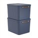 Rotho Maloja Opbergdoos, set van 2 stuks, 55 l met deksel, 53,5 x 40 x 34 cm (l x b x h)
